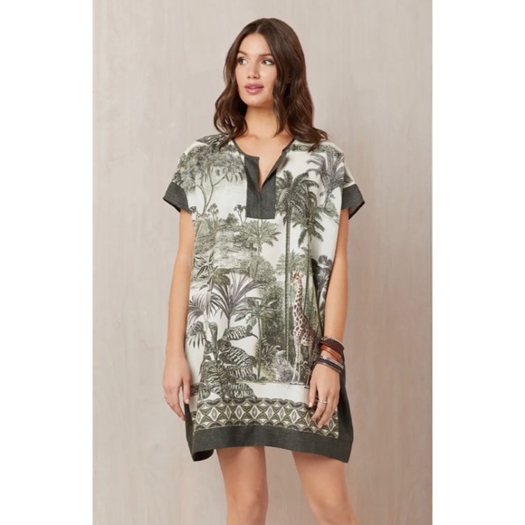 Karen Kane | Safari Print Poncho Shift Dress - Picture 2 of 8